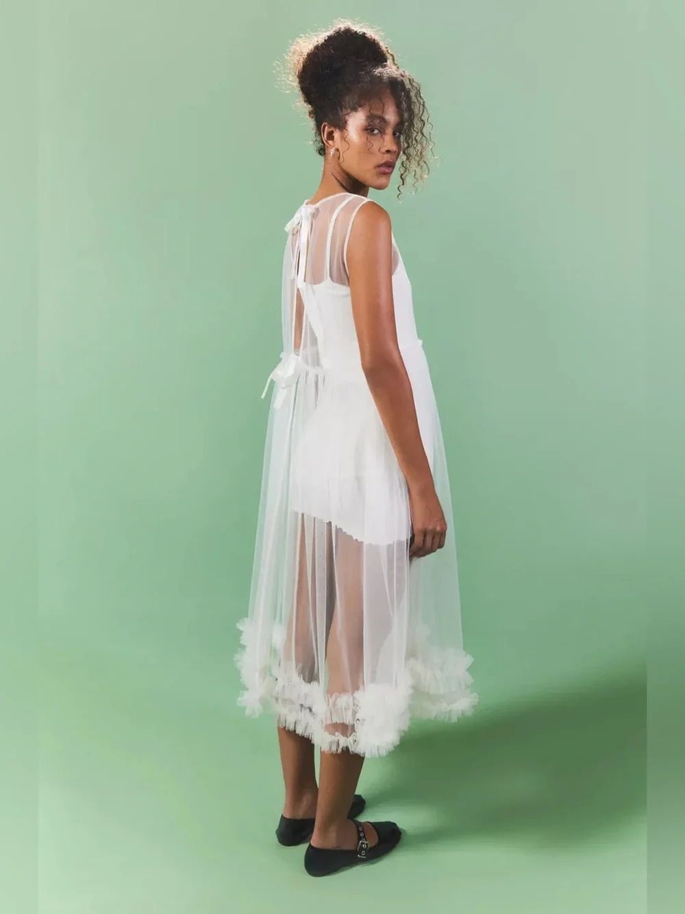 Urban Outfitters Sheer Ruffle Midi Robe - Picture 3 of 10
